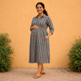 Muted Blue-Grey Stripes Customised Maternity Collection