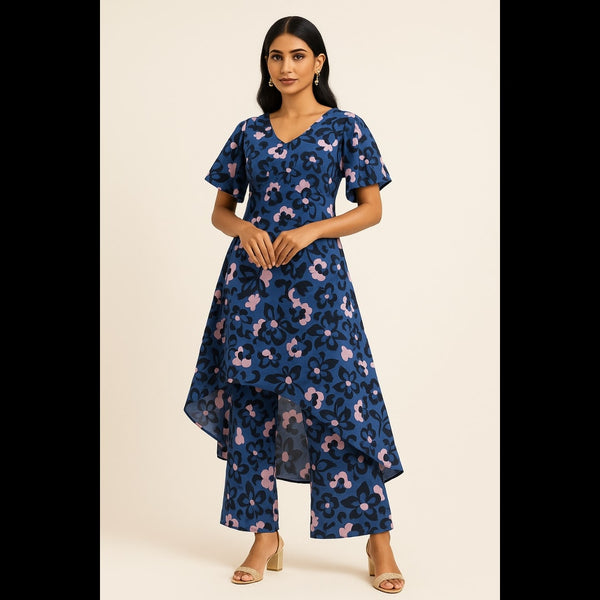 Twilight Bloom Asymmetrical Co-ord Set