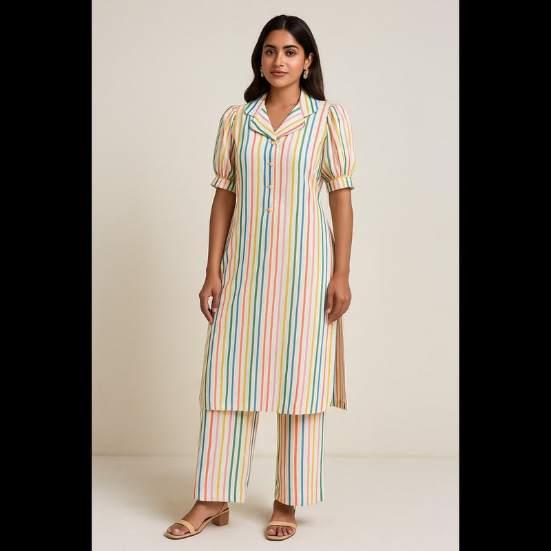 Neon Striped Co-ord Set