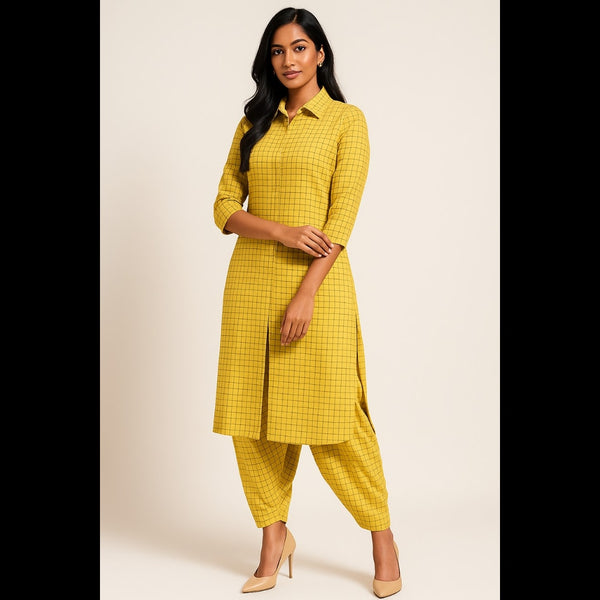 Mustard Grid Co-ord Set