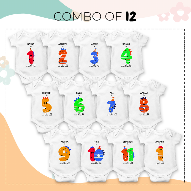 Adorable Onesies For Every Month | 12-Month Baby Onesie Combo Pack