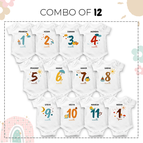 A Cute Onesie For Every Month | 12-Month Baby Onesie Combo Pack