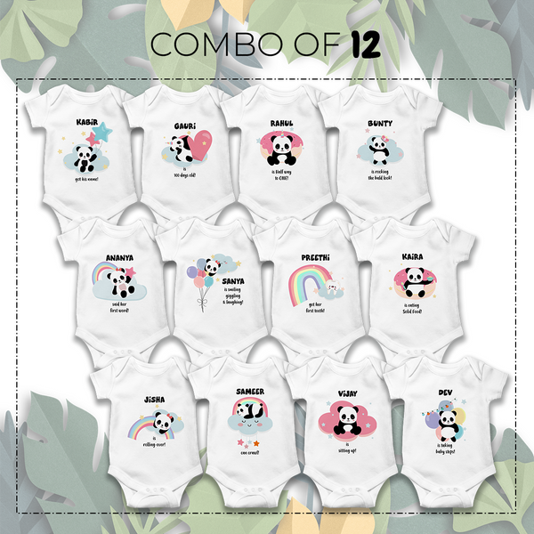 A Onesie For Every Milestone | Personalised Milestone Baby Onesie Combo Pack