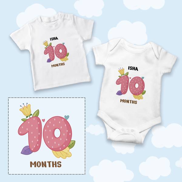 A Onesie For Every Month | 12-Month Personalized Monthly Baby Onesie Combo Pack