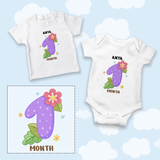 A Onesie For Every Month | 12-Month Personalized Monthly Baby Onesie Combo Pack