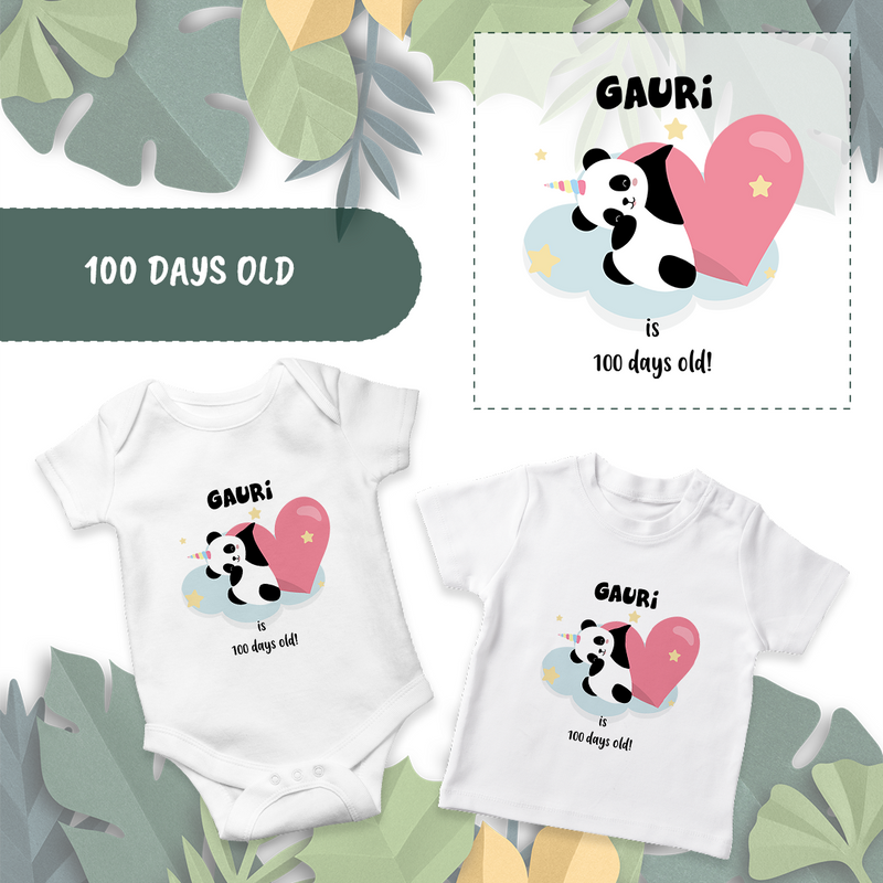 100 Days Old Onesie - Celebrate Your Baby's Special Milestone - Personalised Baby Romper With Name