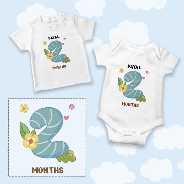 A Onesie For Every Month | 12-Month Personalized Monthly Baby Onesie Combo Pack