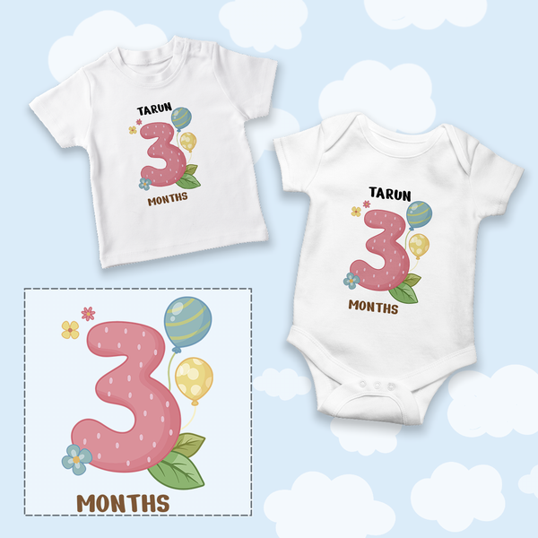 A Onesie For Every Month | 12-Month Personalized Monthly Baby Onesie Combo Pack