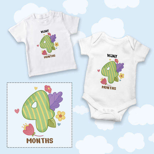A Onesie For Every Month | 12-Month Personalized Monthly Baby Onesie Combo Pack