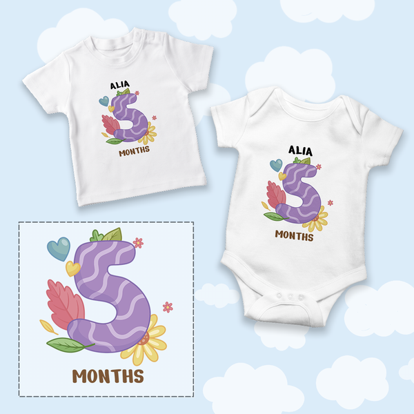 A Onesie For Every Month | 12-Month Personalized Monthly Baby Onesie Combo Pack