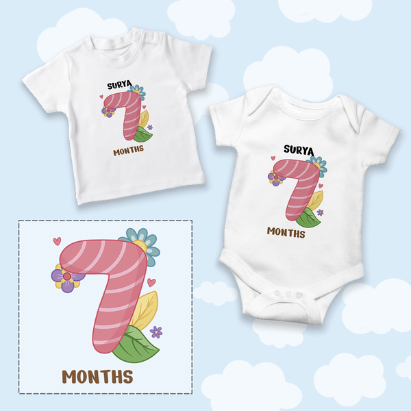 A Onesie For Every Month | 12-Month Personalized Monthly Baby Onesie Combo Pack
