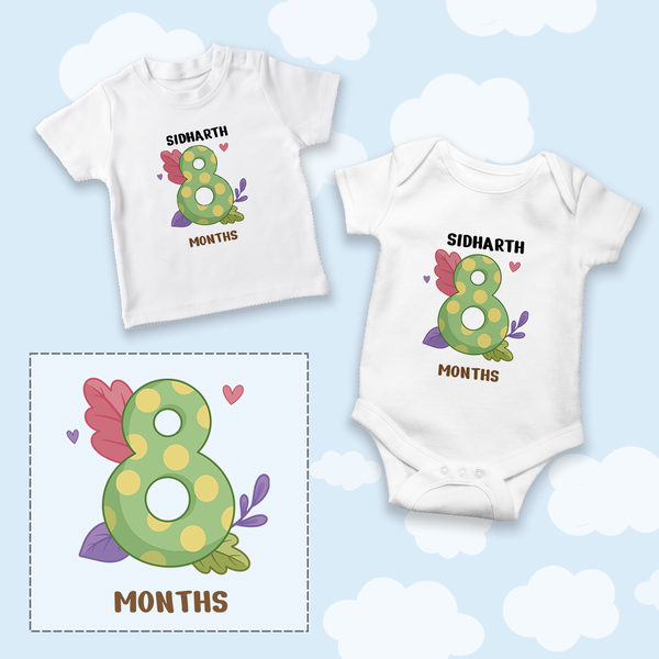 A Onesie For Every Month | 12-Month Personalized Monthly Baby Onesie Combo Pack
