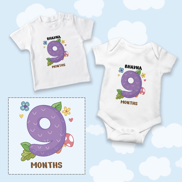 A Onesie For Every Month | 12-Month Personalized Monthly Baby Onesie Combo Pack