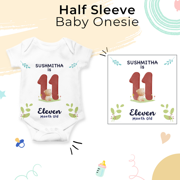 12-Month Personalized Monthly Baby Onesie Combo Pack