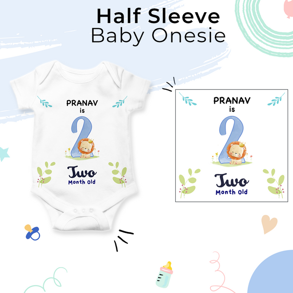 2nd Month Birthday Printed Baby Onesies - Cute Animal Designs for Every Month