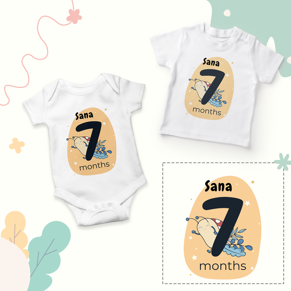 12 Month Personalized Monthly Baby Romper Combo Pack