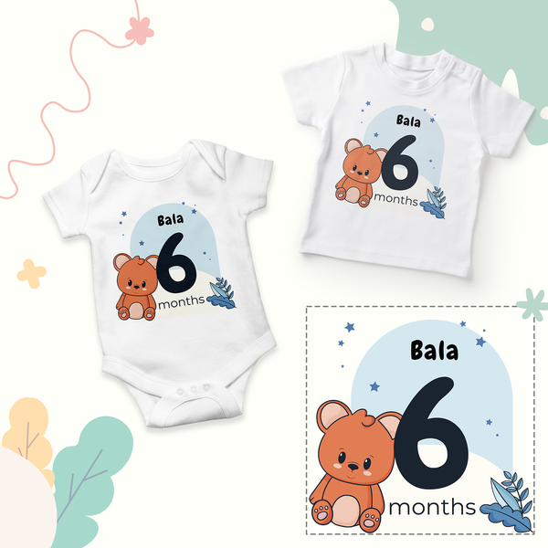 12 Month Personalized Monthly Baby Romper Combo Pack