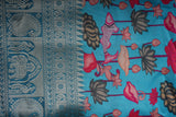 Royal Maroon & Aqua Blue Baby Ethnic Romper – Traditional Silk Festive Outfit for Little Girls