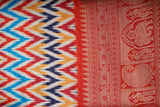 Royal Red & Multicolor Baby Ethnic Romper – Traditional Ikat Festive Outfit for Little Girls