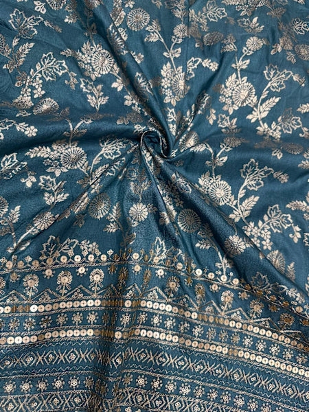Royal Blue & Copper Brown Baby Ethnic Frock – Traditional Festive Outfit for Girls