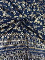 Royal Navy Blue & Crimson Red Baby Ethnic Frock – Traditional Festive Outfit for Girls