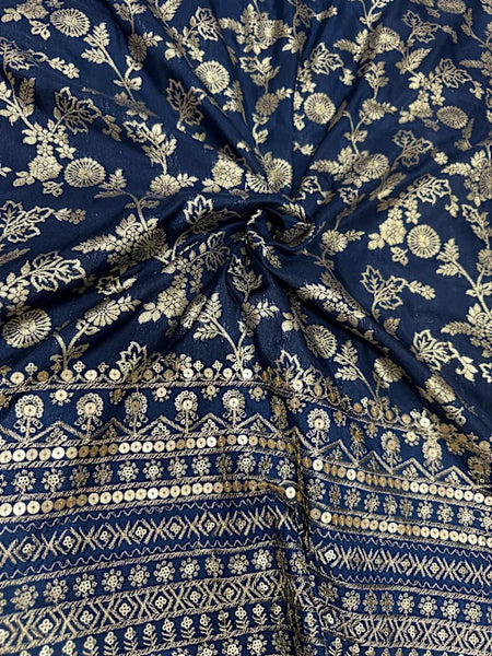 Royal Navy Blue & Crimson Red Baby Ethnic Frock – Traditional Festive Outfit for Girls