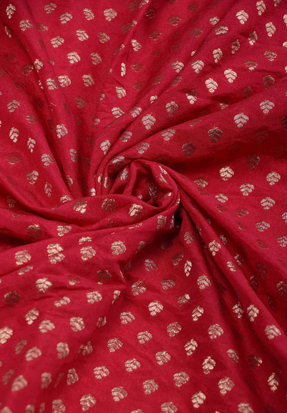 Royal Red & Cream Baby Ethnic Romper – Classic Festive Silk Outfit for Little Boys.