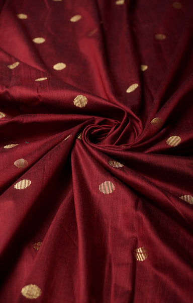 Royal Maroon & Gold Baby Ethnic Romper – Classic Festive Silk Outfit for Babies