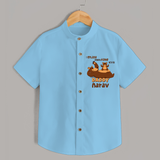 Celebrate "I Enjoy Spending Time With You DADDY" Themed Personalised Shirt for Kids - SKY BLUE - 0 - 6 Months Old (Chest 21")