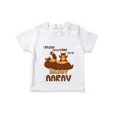 Celebrate "I Enjoy Spending Time With You DADDY" Themed Personalised T-shirts - WHITE - 0 - 5 Months Old (Chest 17")