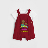 Celebrate "Play Time With Dad" Themed Personalised Kids Dungaree - RED - 0 - 5 Months Old (Chest 18")