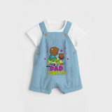 Celebrate "Play Time With Dad" Themed Personalised Kids Dungaree - SKY BLUE - 0 - 5 Months Old (Chest 18")