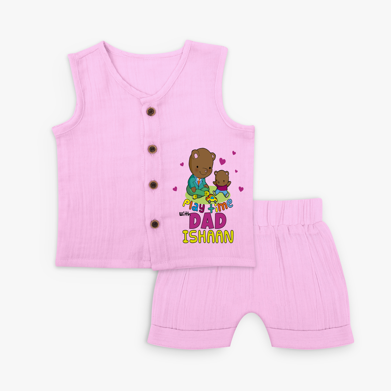 Celebrate "Play Time With Dad" Themed Personalised Kids Jabla set - LAVENDER ROSE - 0 - 3 Months Old (Chest 9.8")