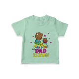 Celebrate "Play Time With Dad" Themed Personalised T-shirts - MINT GREEN - 0 - 5 Months Old (Chest 17")