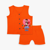Celebrate "Fun Time With DADDY" Themed Personalised Kids Jabla set - TANGERINE - 0 - 3 Months Old (Chest 9.8")