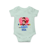 Celebrate "Fun Time With DADDY" Themed Personalised Baby Rompers - MINT GREEN - 0 - 3 Months Old (Chest 16")