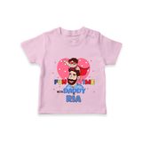 Celebrate "Fun Time With DADDY" Themed Personalised T-shirts - PINK - 0 - 5 Months Old (Chest 17")