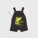 Celebrate "You Are My Role Model" Themed Personalised Kids Dungaree - CHOCOLATE BROWN - 0 - 5 Months Old (Chest 18")