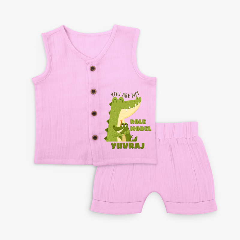 Celebrate "You Are My Role Model" Themed Personalised Kids Jabla set - LAVENDER ROSE - 0 - 3 Months Old (Chest 9.8")