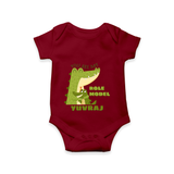 Celebrate "You Are My Role Model" Themed Personalised Baby Rompers - MAROON - 0 - 3 Months Old (Chest 16")
