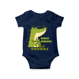 Celebrate "You Are My Role Model" Themed Personalised Baby Rompers - NAVY BLUE - 0 - 3 Months Old (Chest 16")