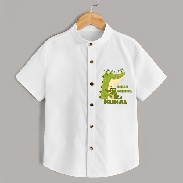 Celebrate "You Are My Role Model" Themed Personalised Shirt for Kids - WHITE - 0 - 6 Months Old (Chest 21")