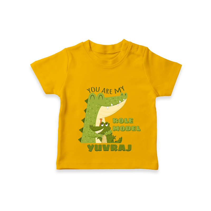 Celebrate "You Are My Role Model" Themed Personalised T-shirts - CHROME YELLOW - 0 - 5 Months Old (Chest 17")