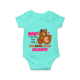 Celebrate "Dad I Feel Safe With Your Big Bear Hugs" Themed Personalised Baby Rompers - ARCTIC BLUE - 0 - 3 Months Old (Chest 16")
