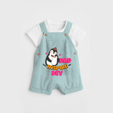 Celebrate "Dad You Inspire Me" Themed Personalised Kids Dungaree - ARCTIC BLUE - 0 - 5 Months Old (Chest 18")