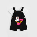 Celebrate "Dad You Inspire Me" Themed Personalised Kids Dungaree - BLACK - 0 - 5 Months Old (Chest 18")