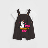 Celebrate "Dad You Inspire Me" Themed Personalised Kids Dungaree - CHOCOLATE BROWN - 0 - 5 Months Old (Chest 18")