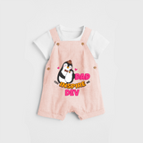 Celebrate "Dad You Inspire Me" Themed Personalised Kids Dungaree - PEACH - 0 - 5 Months Old (Chest 18")