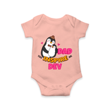 Celebrate "Dad You Inspire Me" Themed Personalised Baby Rompers - PEACH - 0 - 3 Months Old (Chest 16")