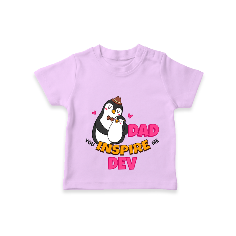 Celebrate "Dad You Inspire Me" Themed Personalised T-shirts - LILAC - 0 - 5 Months Old (Chest 17")